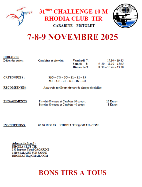 31eme CHALLENGE 10M - RHODIA CLUB