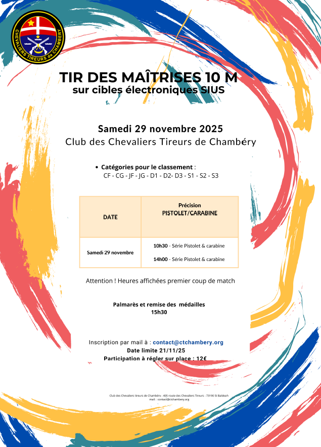 CHALLENGE TIR DES MAITRISES 10M - CT CHAMBERY