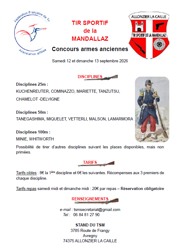 Concours Armes Anciennes - TS MANDALLAZ