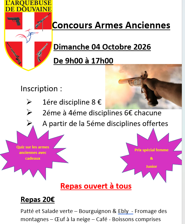 Concours Armes Anciennes - ARQUEBUSE DE DOUVAINE